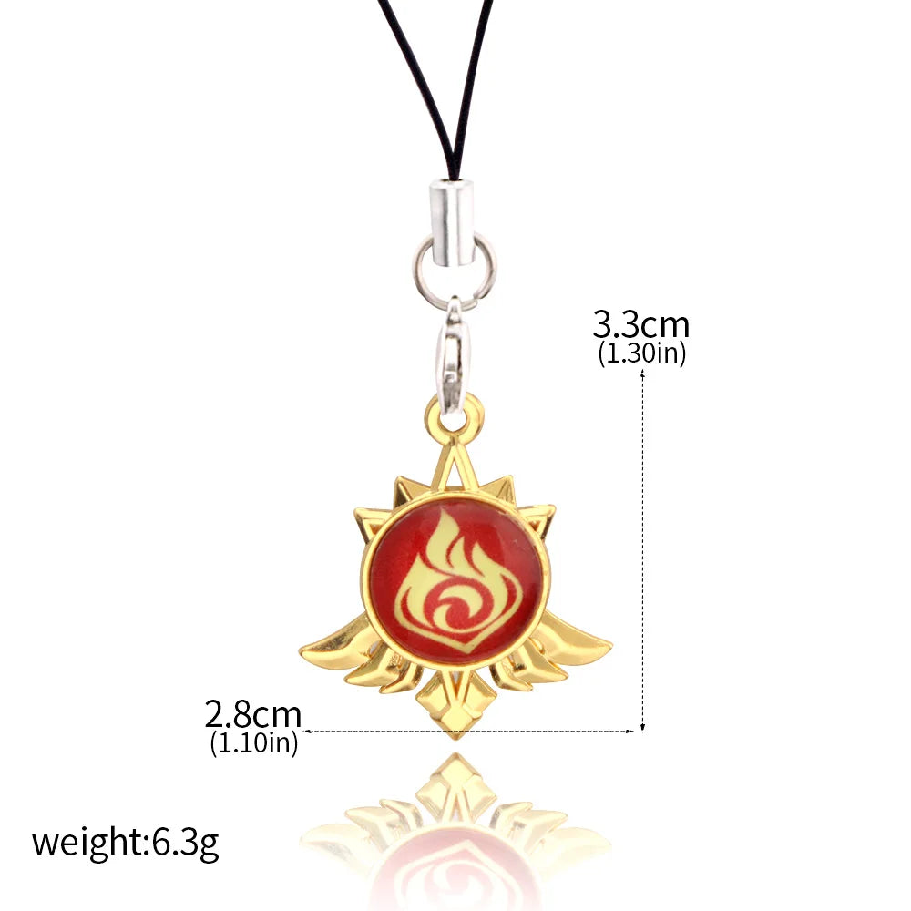 Genshin Impact Elemental Phone Charms (Glows In Dark)