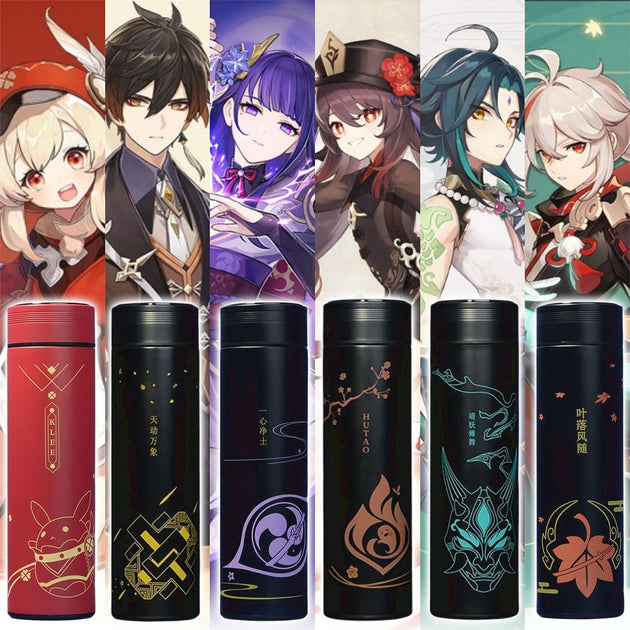 TANSHOW Genshin Impact Water Bottle Merch 16 oz Stainless Steel Anime  Insulated Reusable Thermos Water Bottle (Keqing)