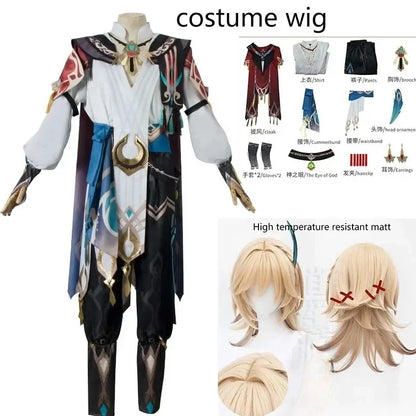 Genshin Impact Kaveh Unisex Cosplay Costume – S / Costume + Wig