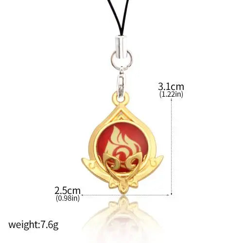 Genshin Impact Elemental Phone Charms (Glows In Dark)