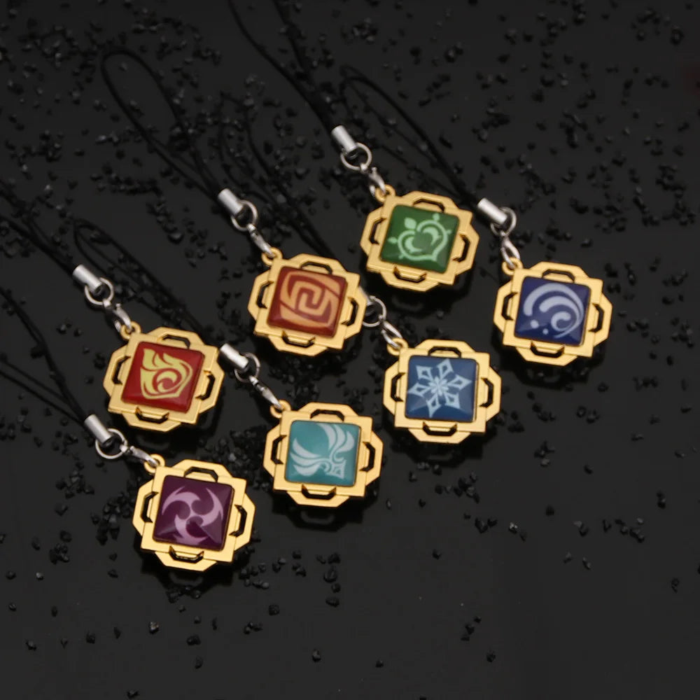 Genshin Impact Elemental Phone Charms (Glows In Dark)